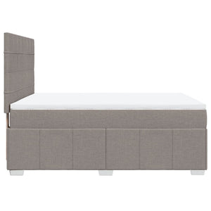 Κρεβάτι Boxspring με Στρώμα Taupe 160x200 εκ. Υφασμάτινο - Pakobazaar