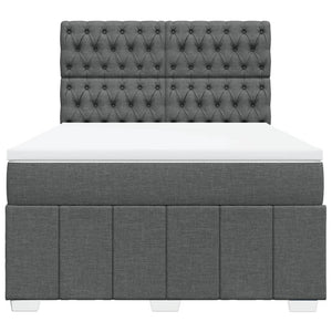 Κρεβάτι Boxspring με Στρώμα Σκούρο Γκρι 160x200 εκ Υφασμάτινο - Pakobazaar