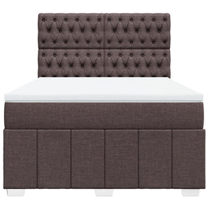 Κρεβάτι Boxspring με Στρώμα Σκούρο Καφέ 160x200 εκ Υφασμάτινο - Pakobazaar