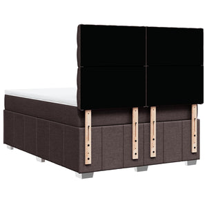 Κρεβάτι Boxspring με Στρώμα Σκούρο Καφέ 160x200 εκ Υφασμάτινο - Pakobazaar
