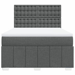 Κρεβάτι Boxspring με Στρώμα Σκούρο Γκρι 160x200 εκ Υφασμάτινο - Pakobazaar