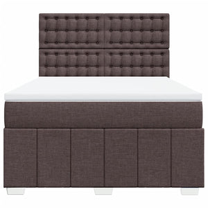 Κρεβάτι Boxspring με Στρώμα Σκούρο Καφέ 160x200 εκ Υφασμάτινο - Pakobazaar