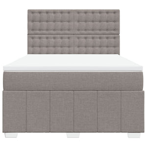 Κρεβάτι Boxspring με Στρώμα Taupe 160x200 εκ. Υφασμάτινο - Pakobazaar