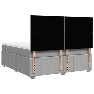 Κρεβάτι Boxspring με Στρώμα Ανοιχτό Γκρι 180x200 εκ. Υφασμάτινο - Pakobazaar