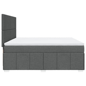 Κρεβάτι Boxspring με Στρώμα Σκούρο Γκρι 180x200 εκ Υφασμάτιν