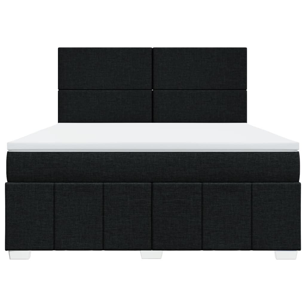 Κρεβάτι Boxspring με Στρώμα Μαύρο 180x200 εκ. Υφασμάτινο - Pakobazaar