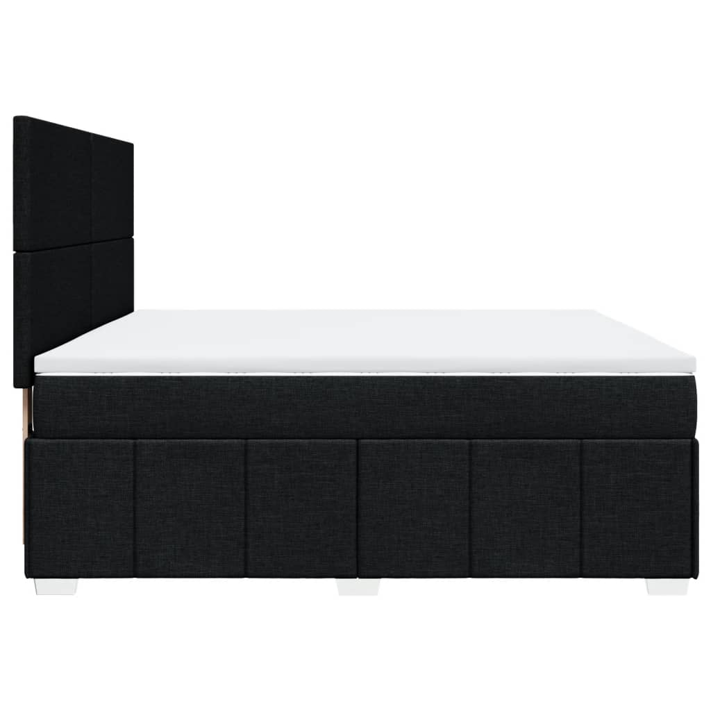 Κρεβάτι Boxspring με Στρώμα Μαύρο 180x200 εκ. Υφασμάτινο - Pakobazaar