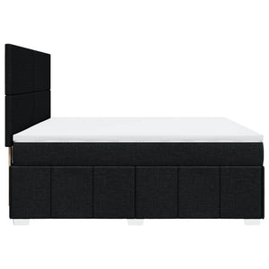 Κρεβάτι Boxspring με Στρώμα Μαύρο 180x200 εκ. Υφασμάτινο - Pakobazaar