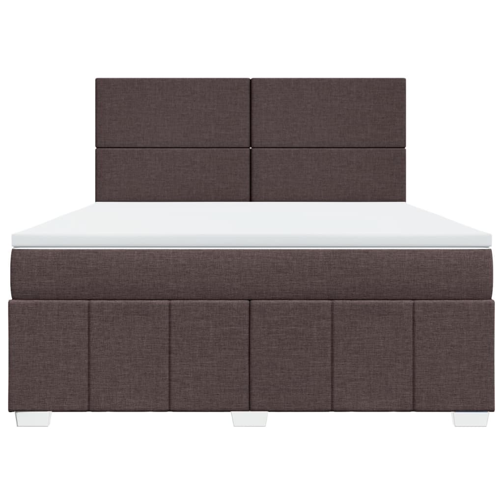 Κρεβάτι Boxspring με Στρώμα Σκούρο Καφέ 180x200 εκ Υφασμάτινο - Pakobazaar