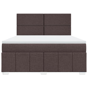 Κρεβάτι Boxspring με Στρώμα Σκούρο Καφέ 180x200 εκ Υφασμάτινο - Pakobazaar