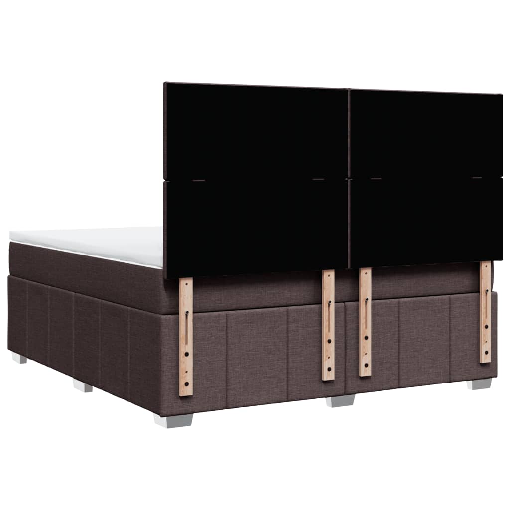 Κρεβάτι Boxspring με Στρώμα Σκούρο Καφέ 180x200 εκ Υφασμάτινο - Pakobazaar