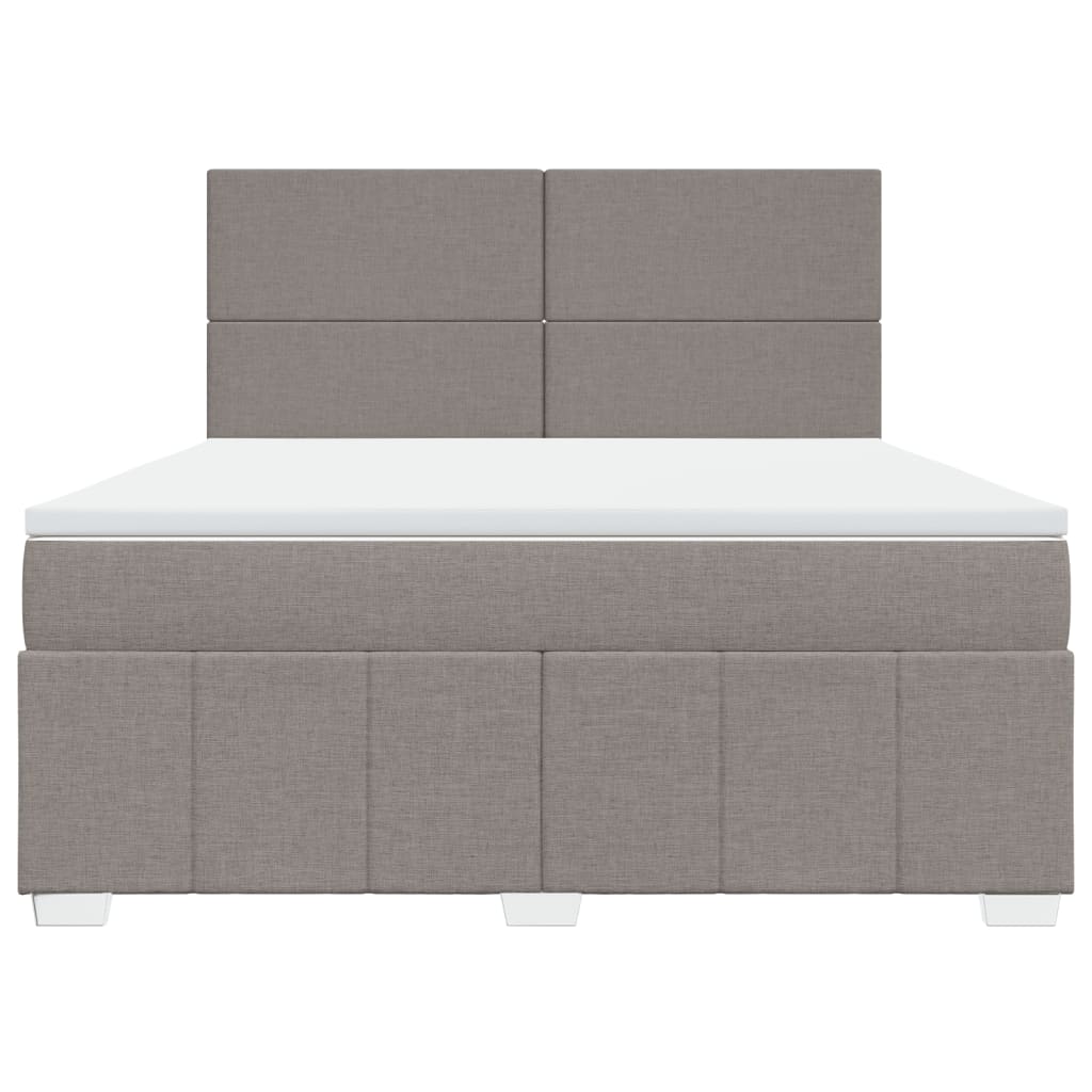 Κρεβάτι Boxspring με Στρώμα Taupe 180x200 εκ. Υφασμάτινο