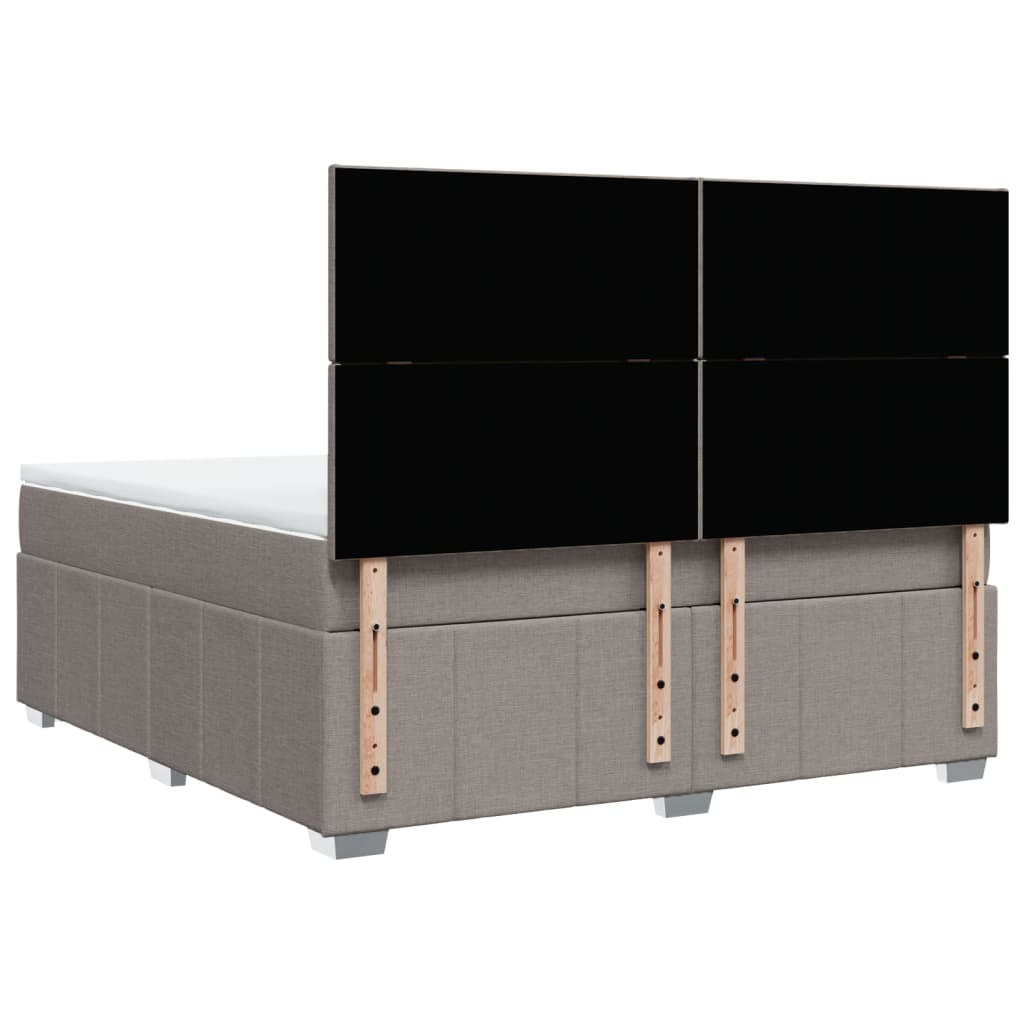 Κρεβάτι Boxspring με Στρώμα Taupe 180x200 εκ. Υφασμάτινο