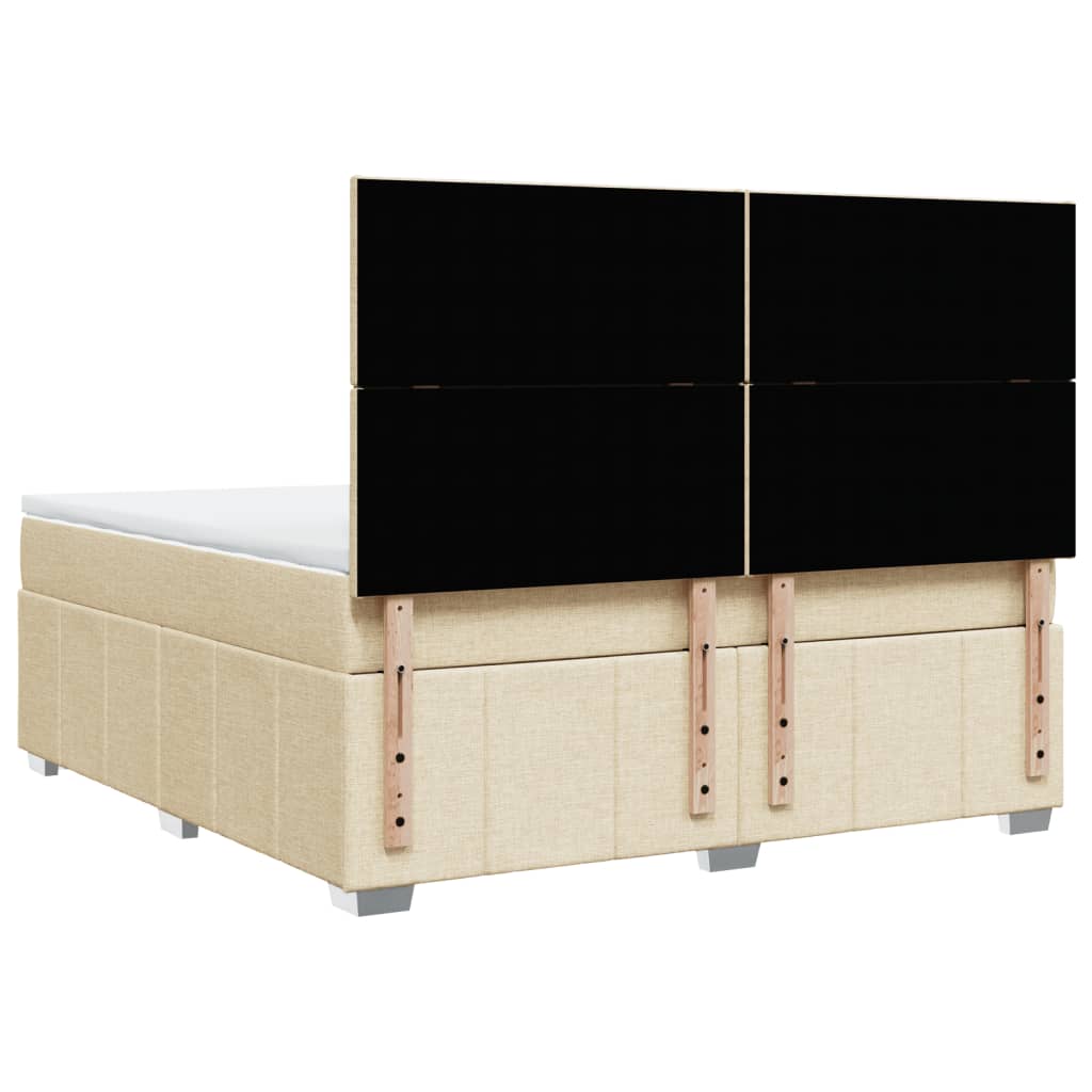 Κρεβάτι Boxspring με Στρώμα Κρεμ 180x200 εκ. Υφασμάτινο