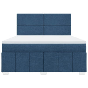 Κρεβάτι Boxspring με Στρώμα Μπλε 180x200 εκ. Υφασμάτινο