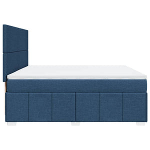 Κρεβάτι Boxspring με Στρώμα Μπλε 180x200 εκ. Υφασμάτινο