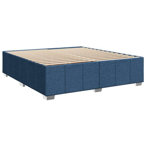 Κρεβάτι Boxspring με Στρώμα Μπλε 180x200 εκ. Υφασμάτινο