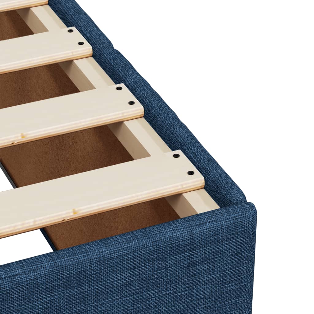 Κρεβάτι Boxspring με Στρώμα Μπλε 180x200 εκ. Υφασμάτινο