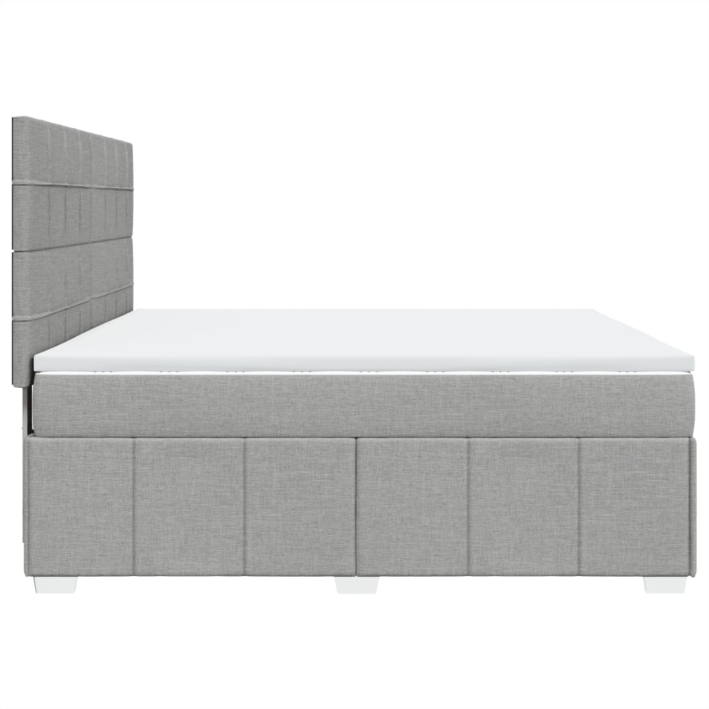 Κρεβάτι Boxspring με Στρώμα Ανοιχτό Γκρι 180x200 εκ. Υφασμάτινο