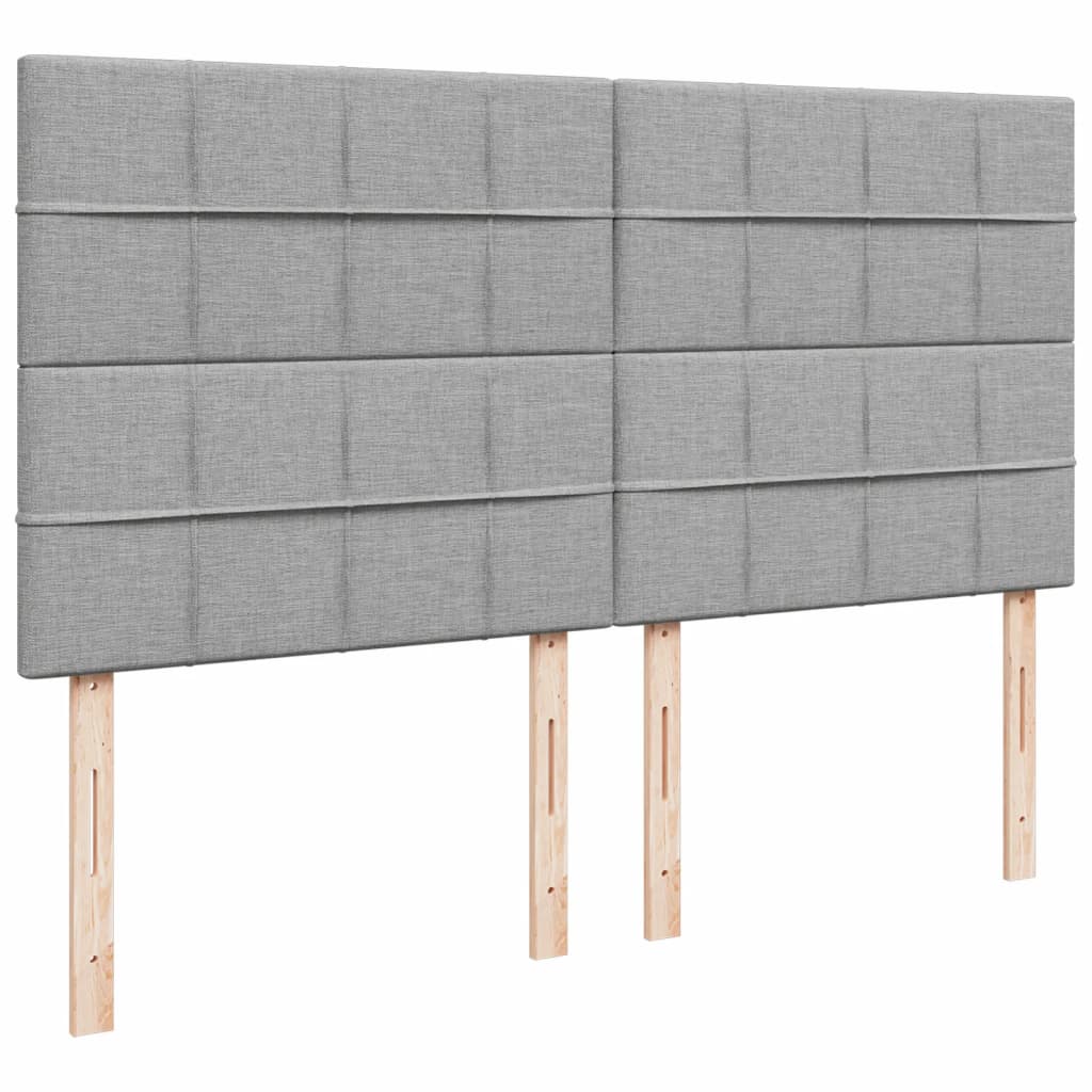 Κρεβάτι Boxspring με Στρώμα Ανοιχτό Γκρι 180x200 εκ. Υφασμάτινο