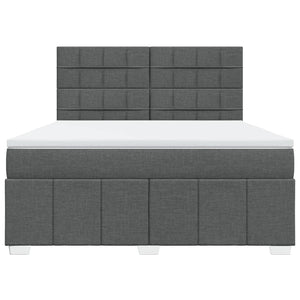 Κρεβάτι Boxspring με Στρώμα Σκούρο Γκρι 180x200 εκ Υφασμάτιν