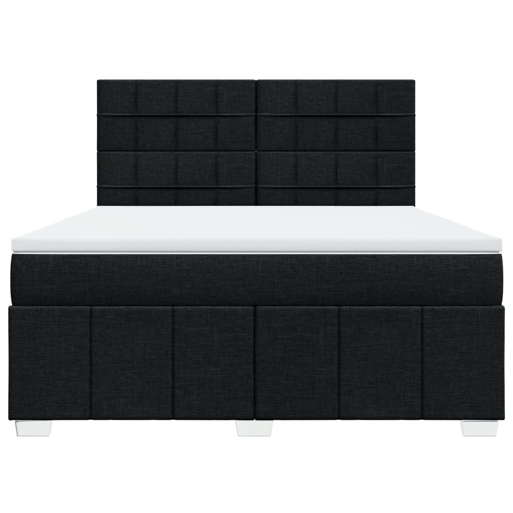 Κρεβάτι Boxspring με Στρώμα Μαύρο 180x200 εκ. Υφασμάτινο - Pakobazaar