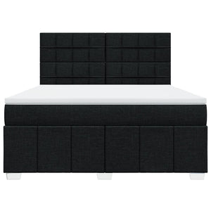 Κρεβάτι Boxspring με Στρώμα Μαύρο 180x200 εκ. Υφασμάτινο - Pakobazaar