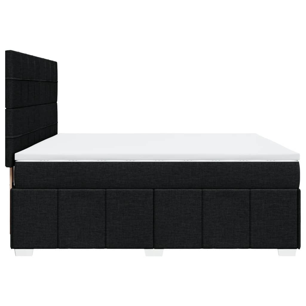 Κρεβάτι Boxspring με Στρώμα Μαύρο 180x200 εκ. Υφασμάτινο - Pakobazaar