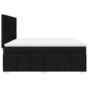 Κρεβάτι Boxspring με Στρώμα Μαύρο 180x200 εκ. Υφασμάτινο - Pakobazaar