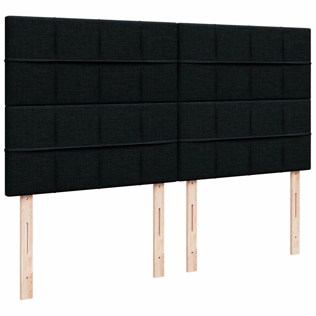 Κρεβάτι Boxspring με Στρώμα Μαύρο 180x200 εκ. Υφασμάτινο - Pakobazaar