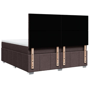 Κρεβάτι Boxspring με Στρώμα Σκούρο Καφέ 180x200 εκ Υφασμάτινο - Pakobazaar