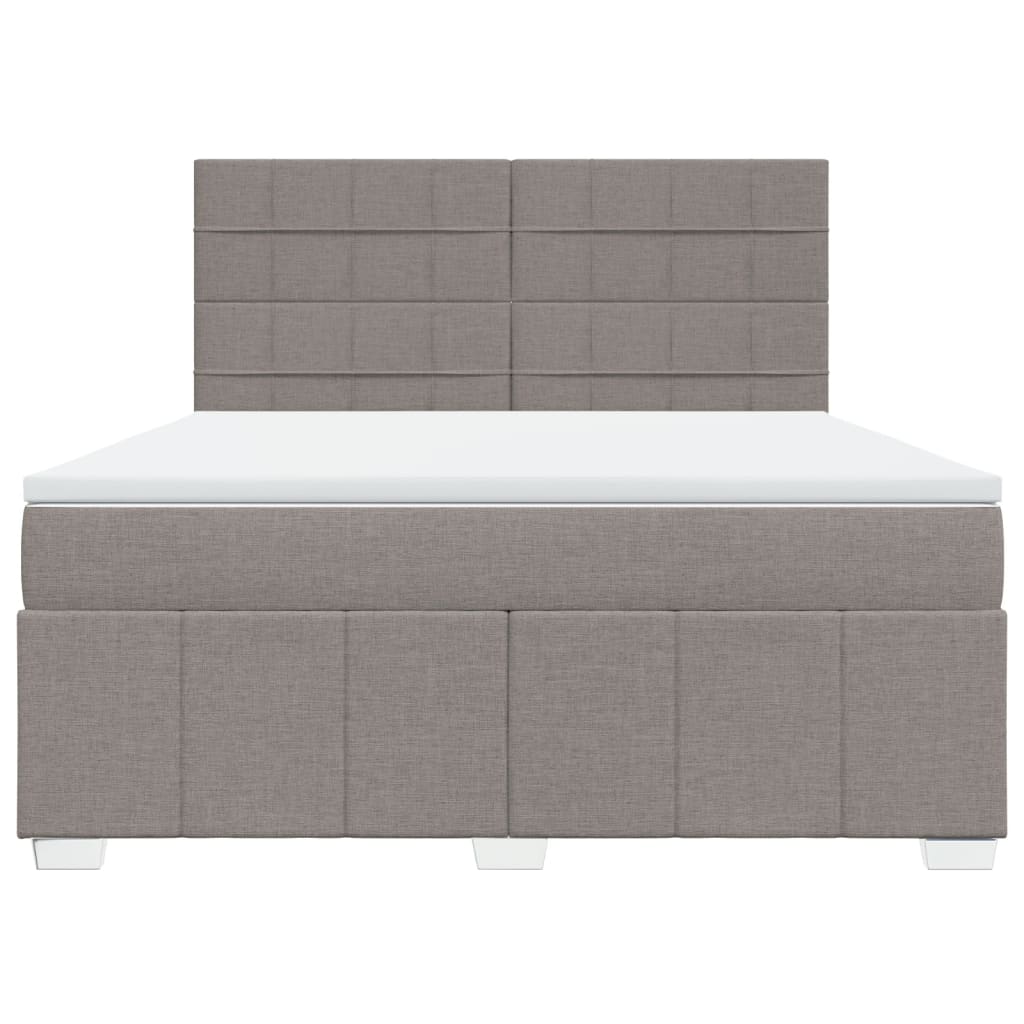 Κρεβάτι Boxspring με Στρώμα Taupe 180x200 εκ. Υφασμάτινο
