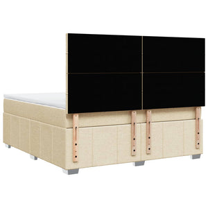 Κρεβάτι Boxspring με Στρώμα Κρεμ 180x200 εκ. Υφασμάτινο - Pakobazaar