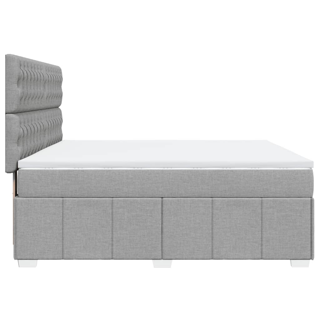 Κρεβάτι Boxspring με Στρώμα Ανοιχτό Γκρι 180x200 εκ. Υφασμάτινο - Pakobazaar