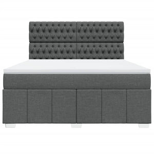 Κρεβάτι Boxspring με Στρώμα Σκούρο Γκρι 180x200 εκ Υφασμάτιν - Pakobazaar