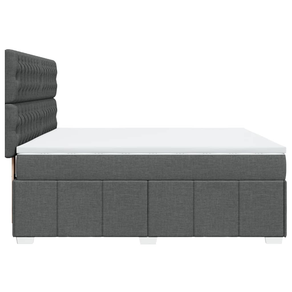 Κρεβάτι Boxspring με Στρώμα Σκούρο Γκρι 180x200 εκ Υφασμάτιν - Pakobazaar