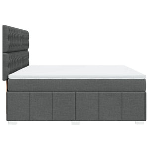Κρεβάτι Boxspring με Στρώμα Σκούρο Γκρι 180x200 εκ Υφασμάτιν - Pakobazaar