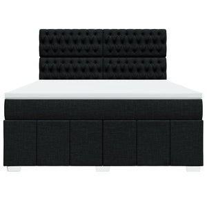 Κρεβάτι Boxspring με Στρώμα Μαύρο 180x200 εκ. Υφασμάτινο - Pakobazaar