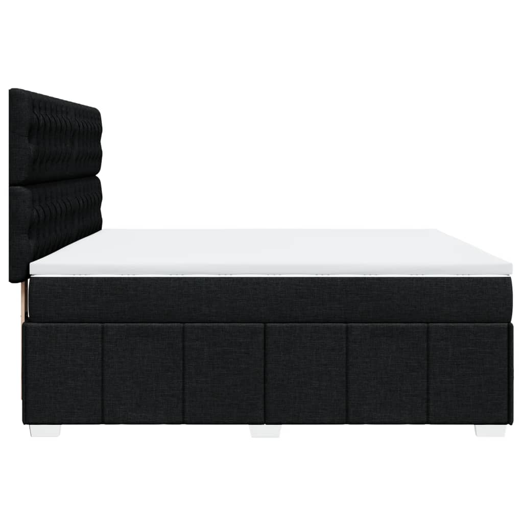 Κρεβάτι Boxspring με Στρώμα Μαύρο 180x200 εκ. Υφασμάτινο - Pakobazaar