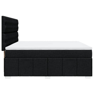 Κρεβάτι Boxspring με Στρώμα Μαύρο 180x200 εκ. Υφασμάτινο - Pakobazaar