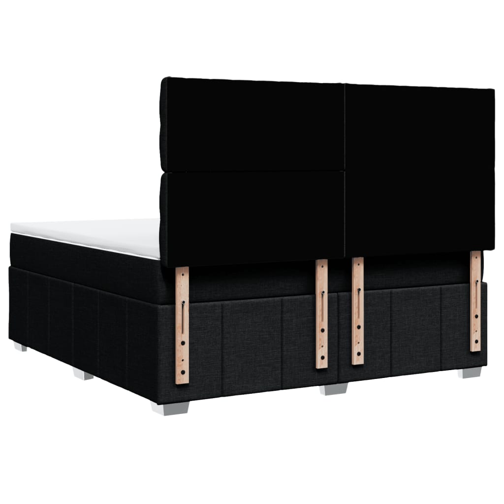 Κρεβάτι Boxspring με Στρώμα Μαύρο 180x200 εκ. Υφασμάτινο - Pakobazaar