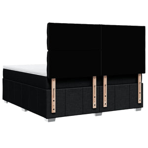 Κρεβάτι Boxspring με Στρώμα Μαύρο 180x200 εκ. Υφασμάτινο - Pakobazaar
