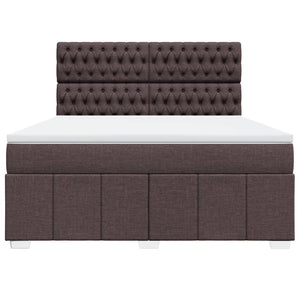 Κρεβάτι Boxspring με Στρώμα Σκούρο Καφέ 180x200 εκ Υφασμάτινο - Pakobazaar
