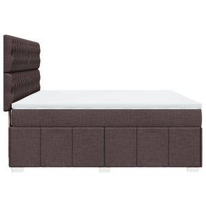 Κρεβάτι Boxspring με Στρώμα Σκούρο Καφέ 180x200 εκ Υφασμάτινο - Pakobazaar