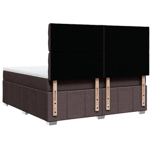 Κρεβάτι Boxspring με Στρώμα Σκούρο Καφέ 180x200 εκ Υφασμάτινο - Pakobazaar