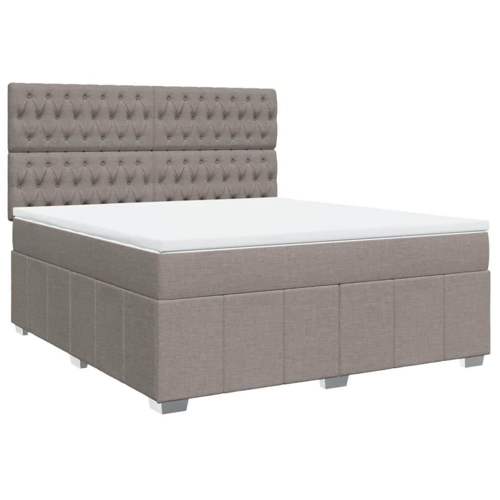 Κρεβάτι Boxspring με Στρώμα Taupe 180x200 εκ. Υφασμάτινο