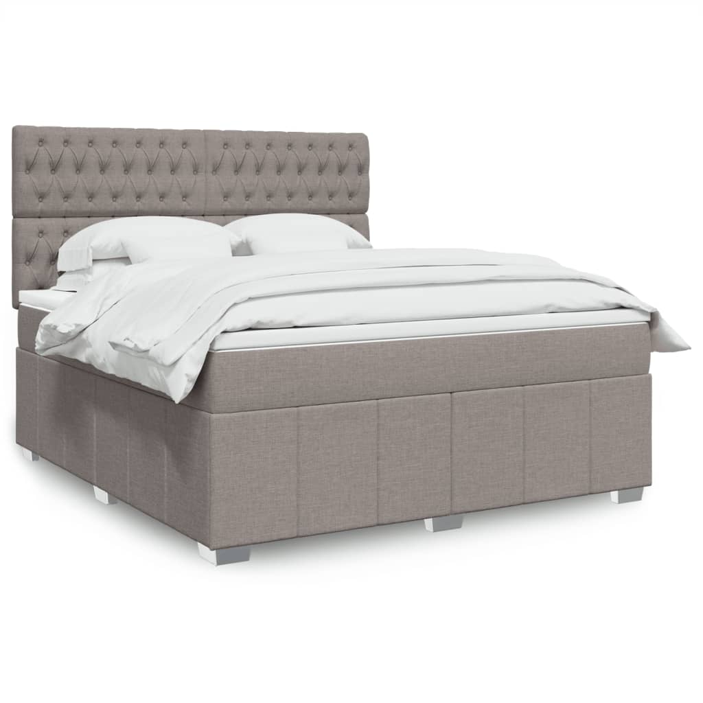 Κρεβάτι Boxspring με Στρώμα Taupe 180x200 εκ. Υφασμάτινο
