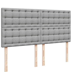 Κρεβάτι Boxspring με Στρώμα Ανοιχτό Γκρι 180x200 εκ. Υφασμάτινο