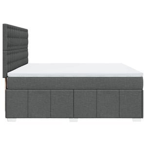 Κρεβάτι Boxspring με Στρώμα Σκούρο Γκρι 180x200 εκ Υφασμάτιν