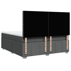 Κρεβάτι Boxspring με Στρώμα Σκούρο Γκρι 180x200 εκ Υφασμάτιν